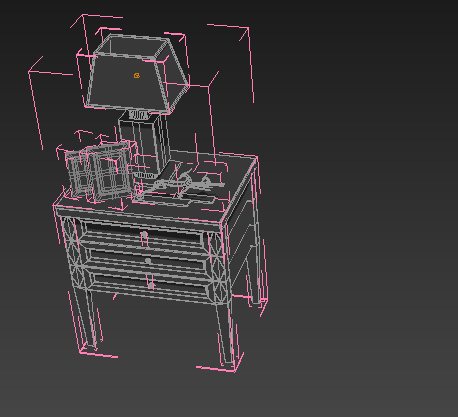 床头柜台灯组合3dmax模型(3)