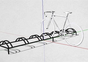 简约造型自行车架设计SU(草图大师)模型