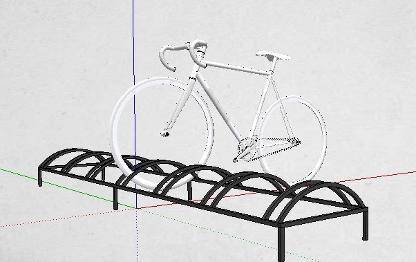 简约造型自行车架设计su模型(2)