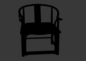 中式扶手椅子设计3d模型