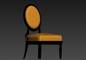 欧式经典单人靠椅设计3d模型