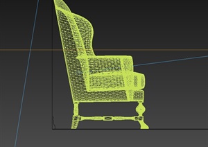 欧式休闲沙发椅设计3d模型