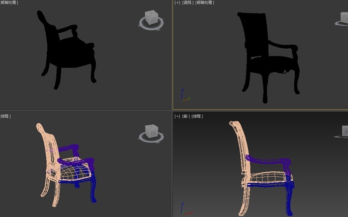 欧式详细的经典座椅设计3d模型(2)