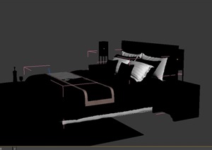 详细完整的卧室床设计3d模型