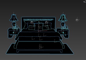 某现代风格卧室床设计3d模型