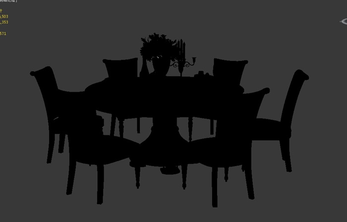 现代详细室内餐桌椅组合3d模型(1)