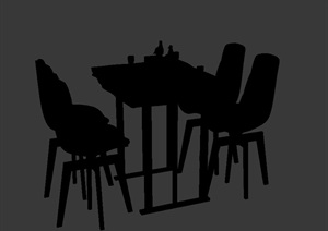 现代餐桌椅详细设计3d模型