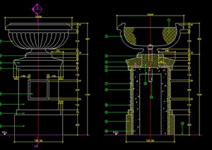 花钵柱设计施工图
