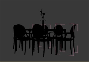 现代风格详细餐桌椅设计3d模型