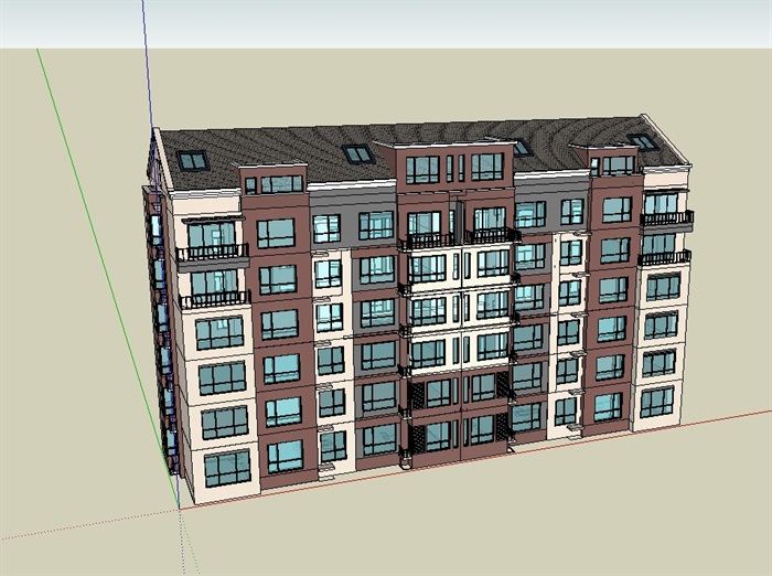 某完整欧式风格住宅楼设计3d模型(2)
