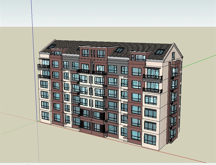 某完整欧式风格住宅楼设计3d模型(1)