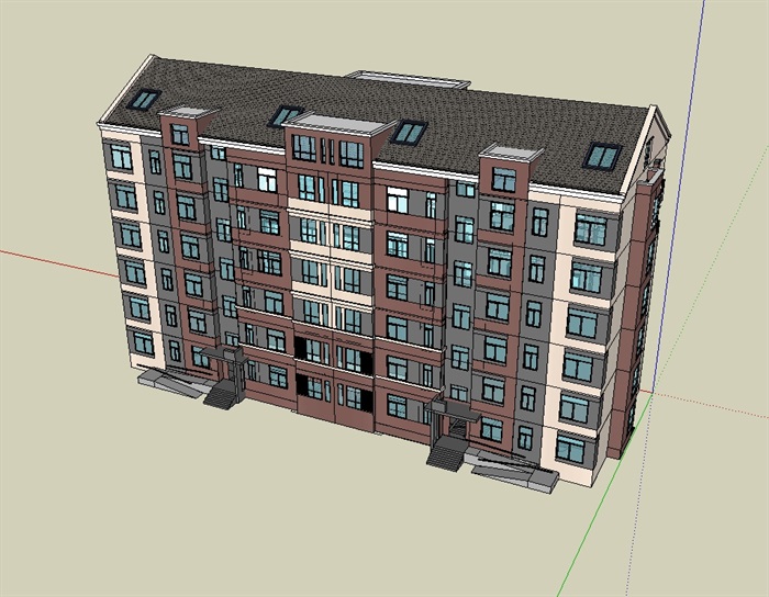 某完整欧式风格住宅楼设计3d模型(3)