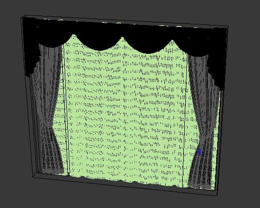 现代窗帘素材3dmax模型(1)