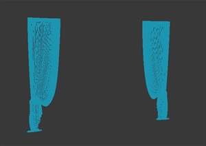 分开式窗帘设计3dmax模型