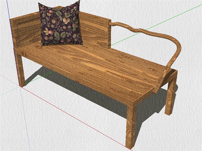 某室内木质椅设计su模型