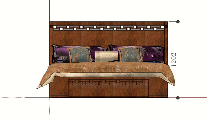 某现代室内详细的床设计su模型