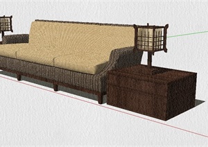 某详细室内沙发设计SU(草图大师)模型