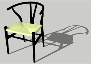 中式单人椅子素材设计SU(草图大师)模型