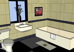 某卫浴室内空间设计SU(草图大师)模型