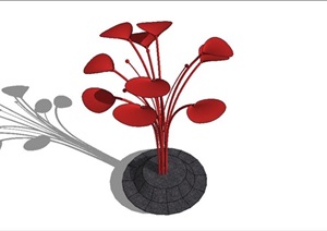 多款花、植物、灯笼等抽象艺术雕塑SU(草图大师)模型