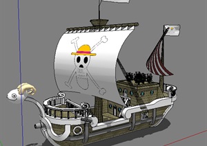 海盗船详细设计SU(草图大师)模型