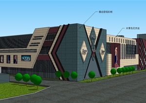 现代商务商城建筑SU(草图大师)模型