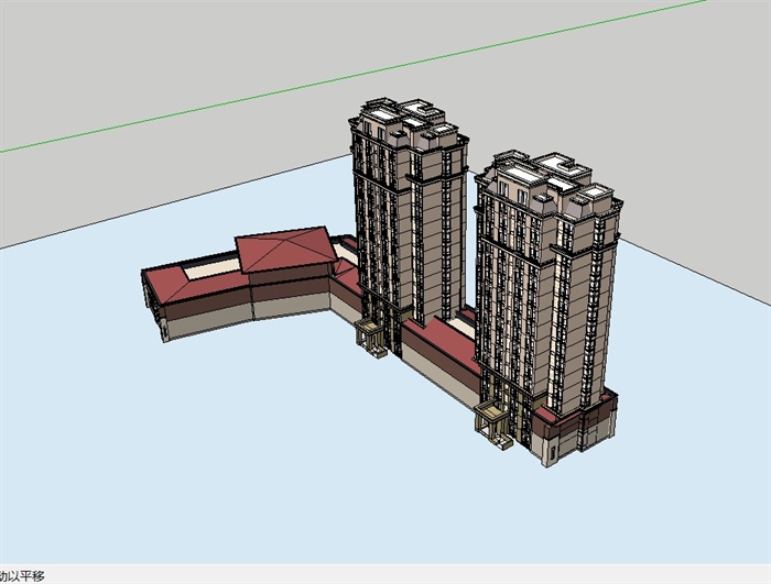 欧式商务住宅建筑SU模型(3)