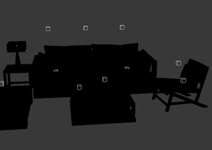 中式沙发椅组合设计3d模型