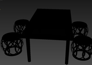 餐桌凳设计3d模型