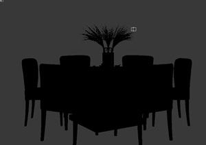 现代餐桌椅组合设计3d模型