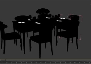 室内详细餐桌椅素材设计3d模型