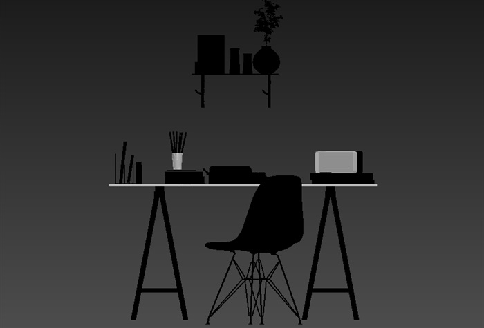 现代桌椅详细组合设计3d模型(3)