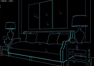 某室内现代沙发组合3d模型