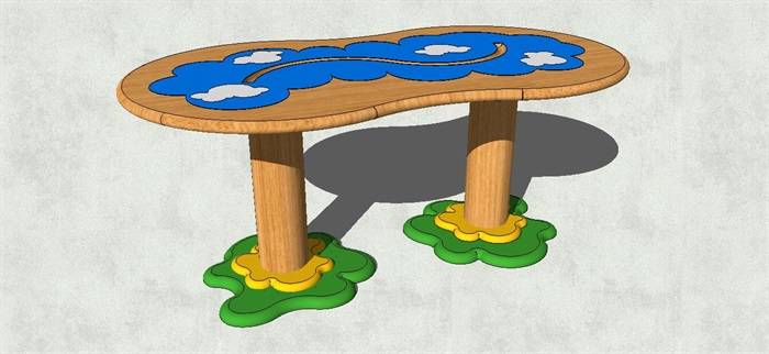 儿童画画桌子设计su模型