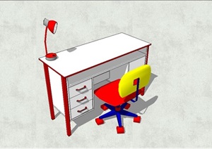 儿童书桌椅子SU(草图大师)模型