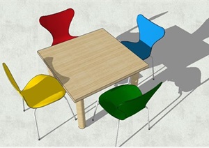 儿童游乐桌椅子SU(草图大师)模型