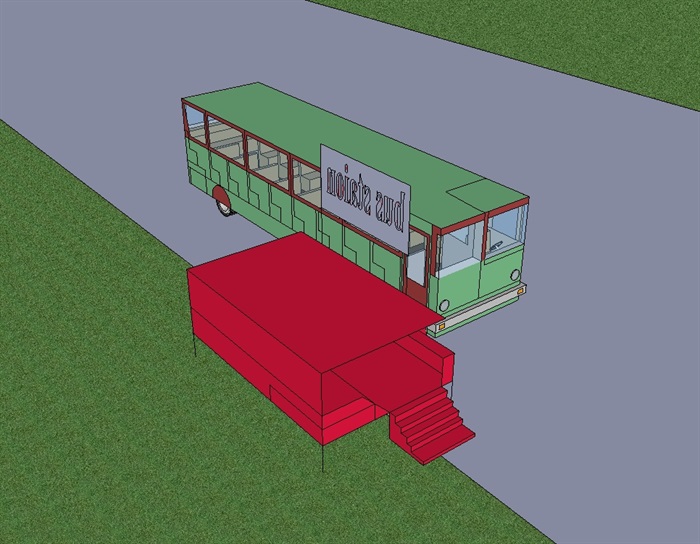 公交车及车站设计su模型(2)