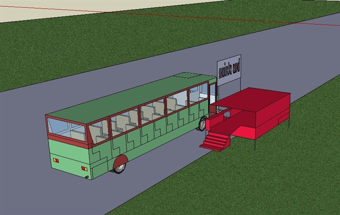 公交车及车站设计su模型(3)