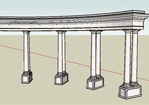欧式景观柱廊架设计SU(草图大师)模型