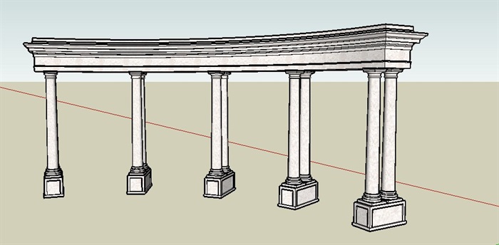 欧式景观柱廊架设计su模型(2)
