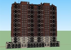 精品18层高层住宅楼建筑设计SU(草图大师)模型