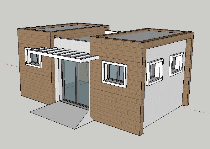 现代小区垃圾房建筑设计su模型(2)