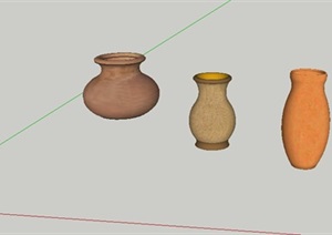 五款陶罐素材SU(草图大师)模型