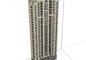 某高层详细的小区住宅楼SU(草图大师)模型
