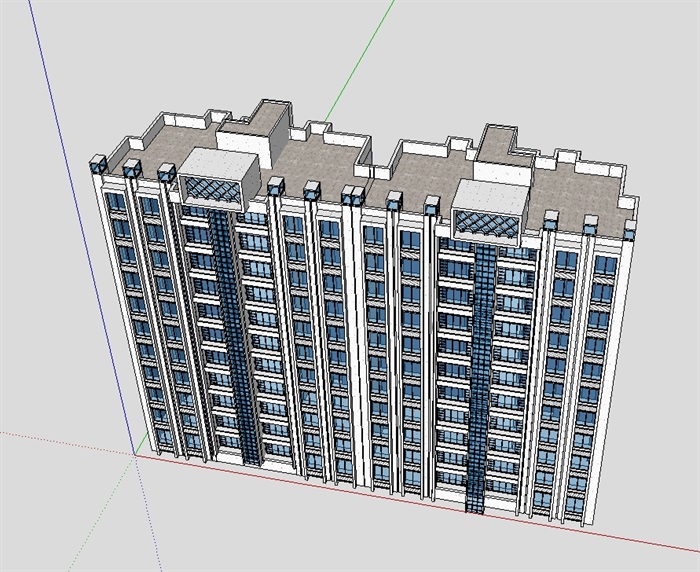 员工成套高层住宅楼su模型(1)