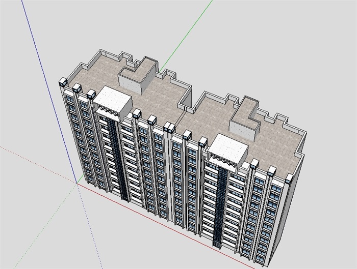 员工成套高层住宅楼su模型(3)