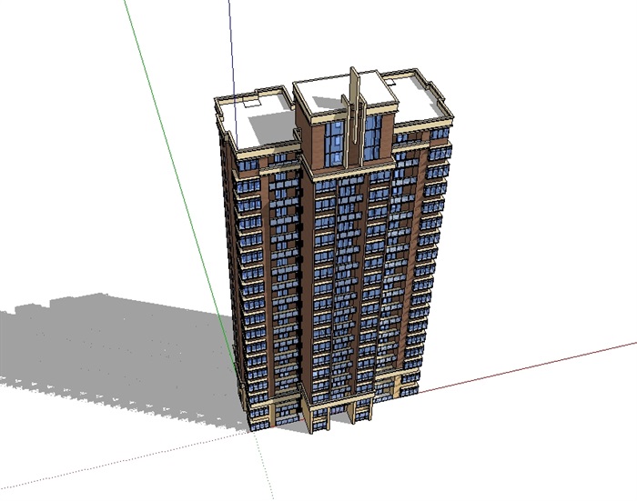某现代高层详细住宅楼su模型(2)