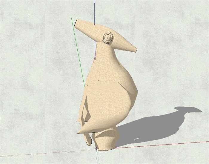 抽象猫头鹰雕塑设计su模型(1)