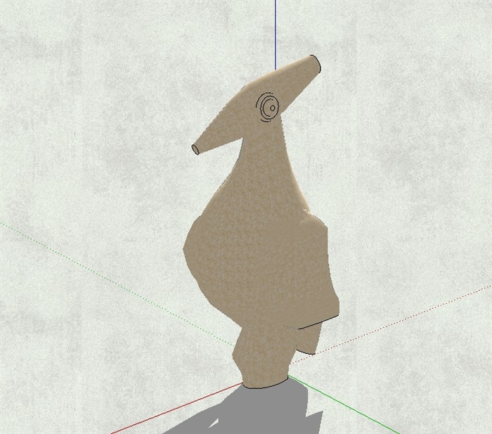 抽象猫头鹰雕塑设计su模型(2)