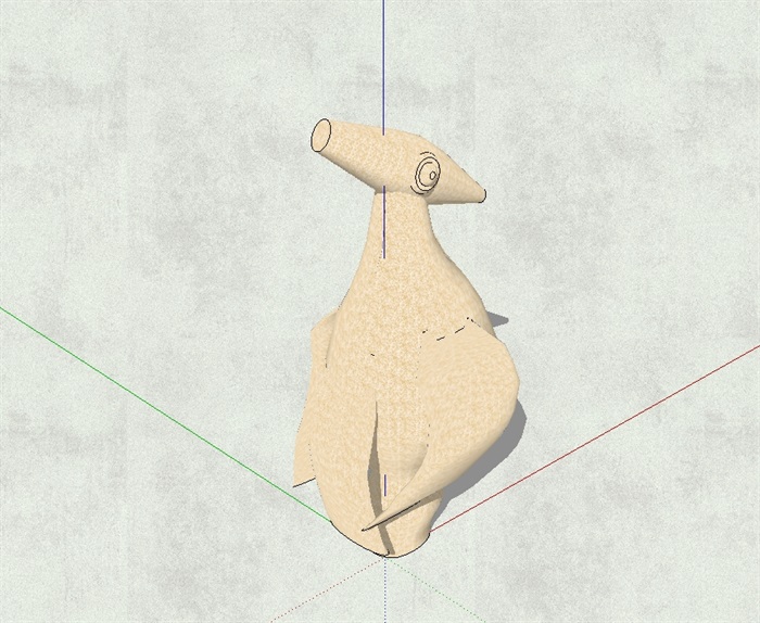 抽象猫头鹰雕塑设计su模型(3)